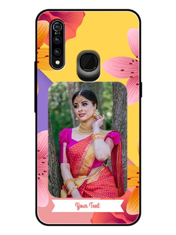 Custom Vivo Z1 Pro Custom Glass Mobile Case  - 3 Image With Vintage Floral Design