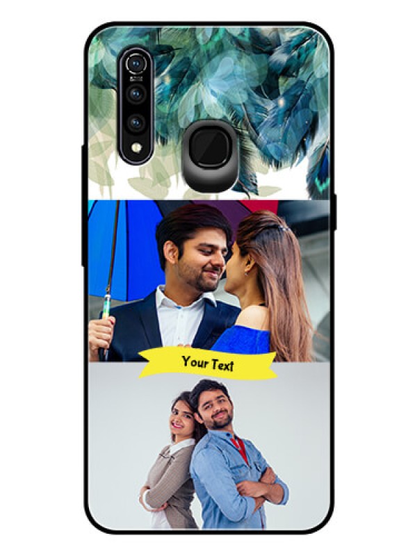 Custom Vivo Z1 Pro Personalized Glass Phone Case  - Image with Boho Peacock Feather Design