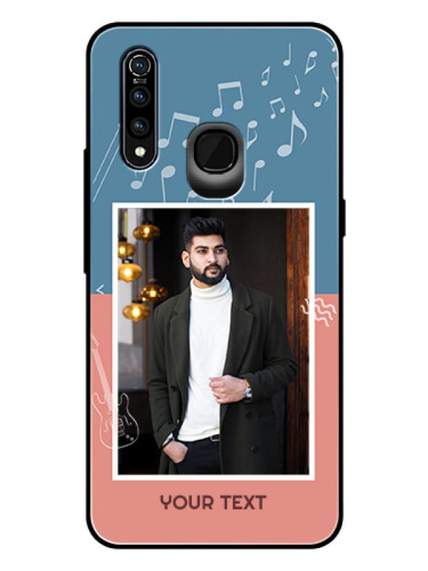 Custom Vivo Z1 Pro Photo Printing on Glass Case  - with Color Musical Note Design