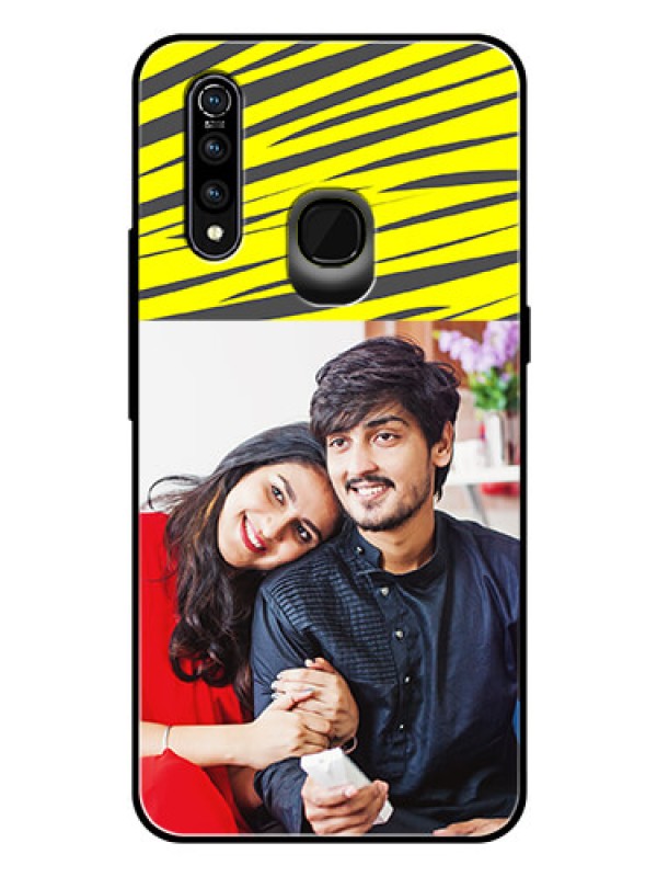 Custom Vivo Z1 Pro Photo Printing on Glass Case  - Yellow Abstract Design