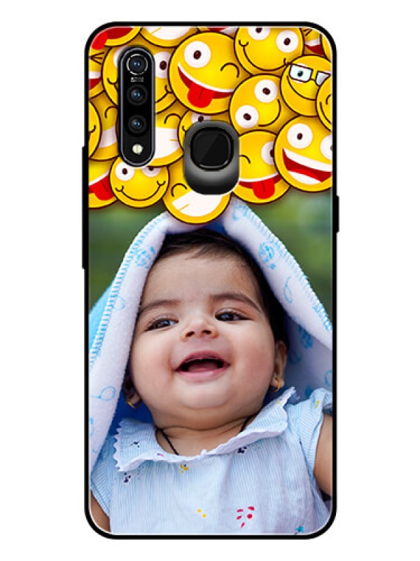 Custom Vivo Z1 Pro Custom Glass Mobile Case  - with Smiley Emoji Design