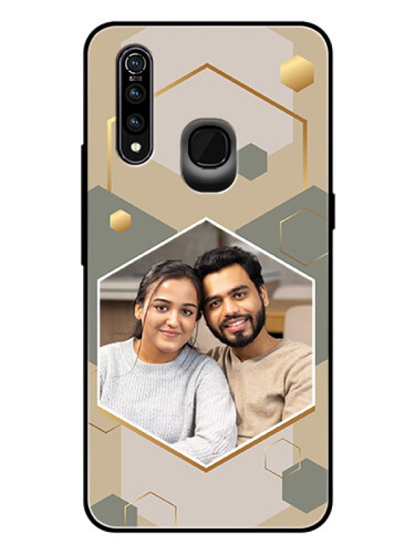 Custom Vivo Z1 Pro Photo Printing on Glass Case - Stylish Hexagon Pattern Design