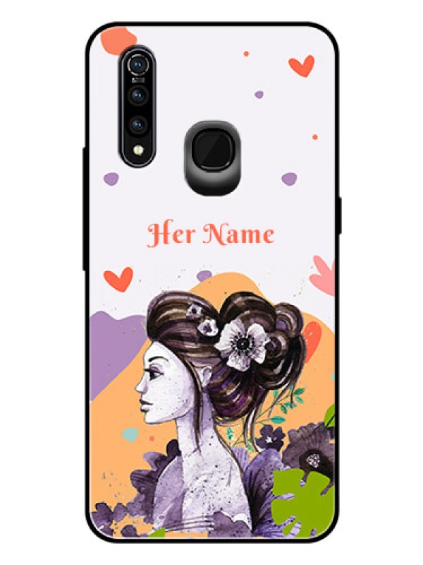 Custom Vivo Z1 Pro Personalized Glass Phone Case - Woman And Nature Design
