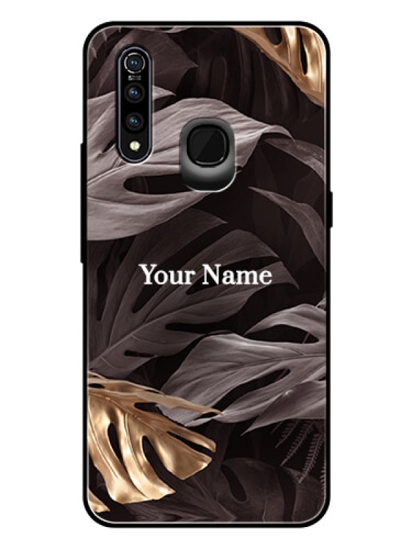 Custom Vivo Z1 Pro Personalised Glass Phone Case - Wild Leaves digital paint Design