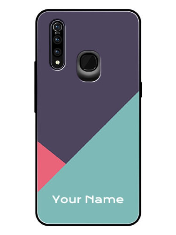 Custom Vivo Z1 Pro Custom Glass Mobile Case - Tri Color abstract Design