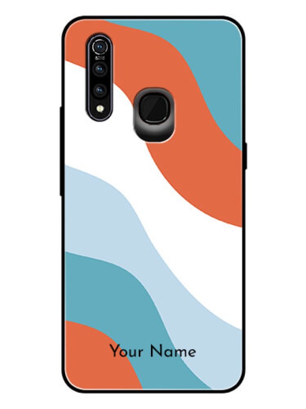 Custom Vivo Z1 Pro Custom Glass Mobile Case - coloured Waves Design