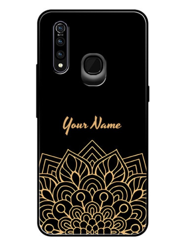 Custom Vivo Z1 Pro Custom Glass Phone Case - Golden mandala Design