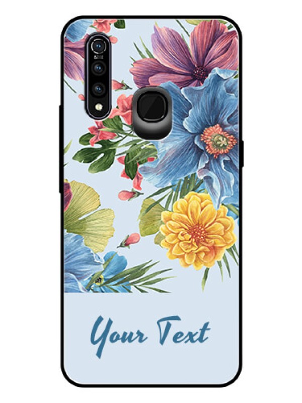 Custom Vivo Z1 Pro Custom Glass Mobile Case - Stunning Watercolored Flowers Painting Design