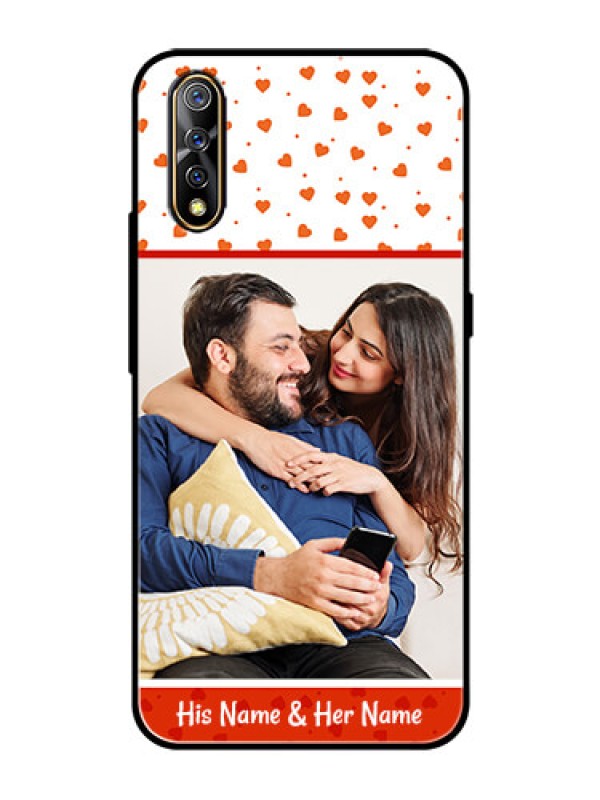 Custom Vivo Z1x Custom Glass Phone Case  - Orange Love Symbol Design