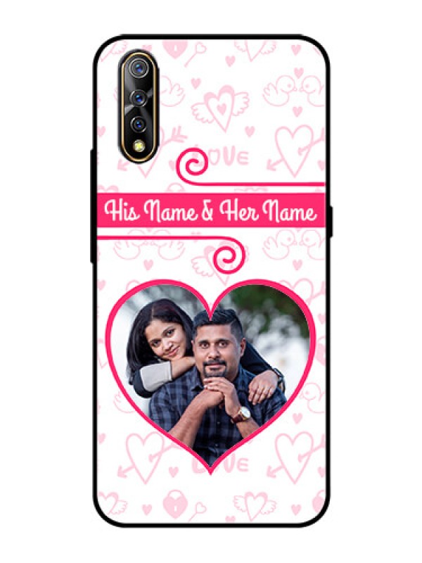 Custom Vivo Z1x Personalized Glass Phone Case  - Heart Shape Love Design