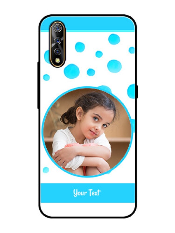 Custom Vivo Z1x Photo Printing on Glass Case  - Blue Bubbles Pattern Design