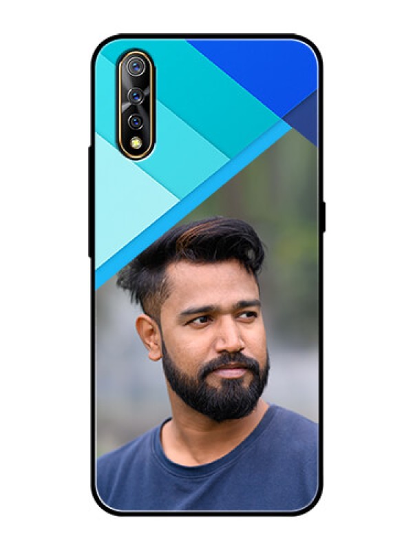 Custom Vivo Z1x Custom Glass Phone Case  - Blue Pattern Design