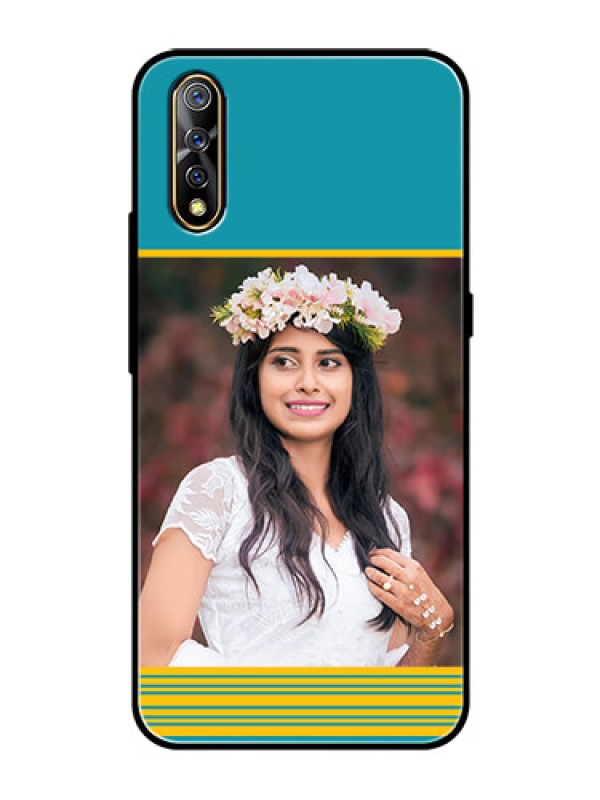 Custom Vivo Z1x Custom Glass Phone Case  - Yellow & Blue Design 