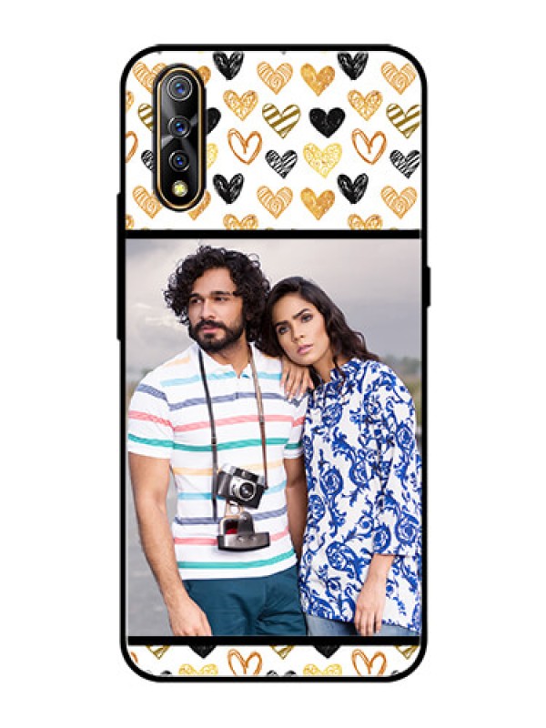 Custom Vivo Z1x Photo Printing on Glass Case  - Love Symbol Design