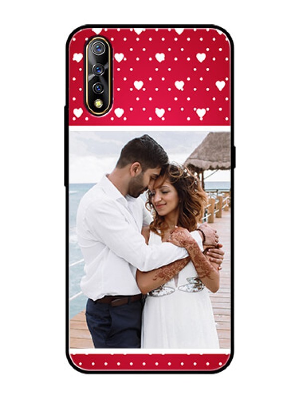 Custom Vivo Z1x Photo Printing on Glass Case  - Hearts Mobile Case Design
