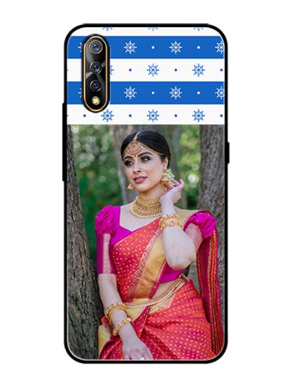 Custom Vivo Z1x Photo Printing on Glass Case  - Snow Pattern Design