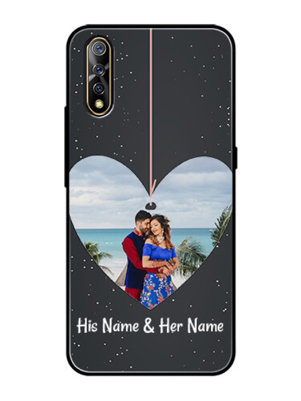 Custom Vivo Z1x Custom Glass Phone Case  - Hanging Heart Design