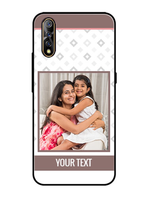 Custom Vivo Z1x Photo Printing on Glass Case  - Simple Diamond Design