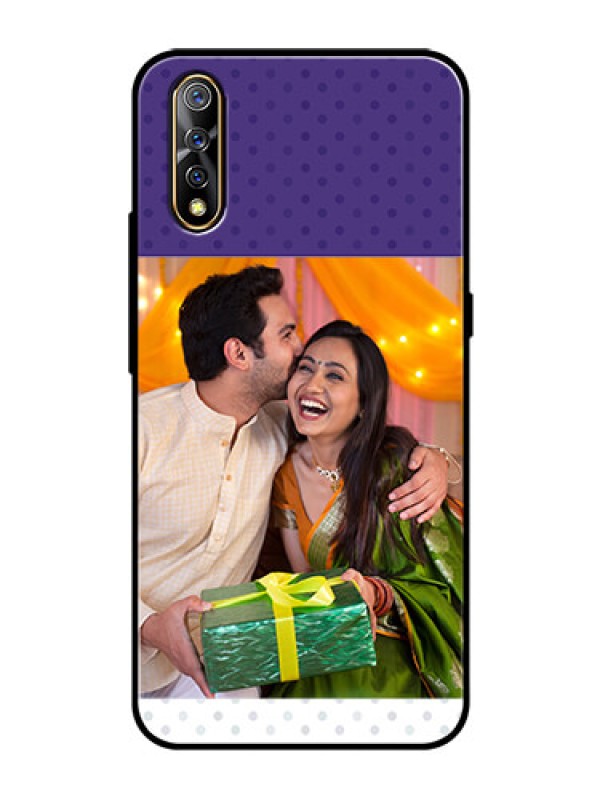Custom Vivo Z1x Personalized Glass Phone Case  - Violet Pattern Design