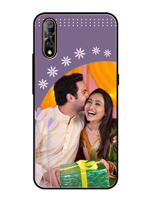 Custom Vivo Z1x Custom Glass Mobile Case  - Lavender flowers design 
