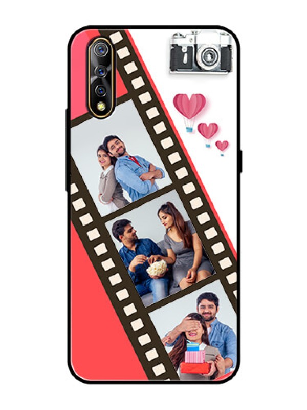 Custom Vivo Z1x Personalized Glass Phone Case  - 3 Image Holder with Film Reel