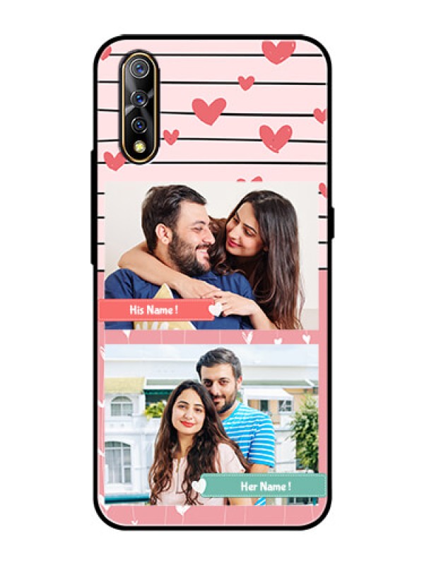 Custom Vivo Z1x Custom Glass Mobile Case  - Photo with Heart Design