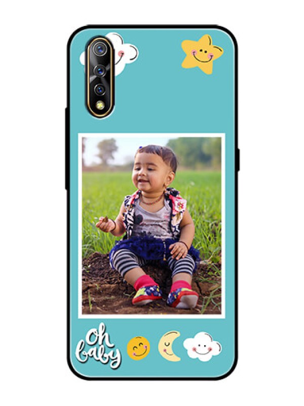 Custom Vivo Z1x Personalized Glass Phone Case  - Smiley Kids Stars Design