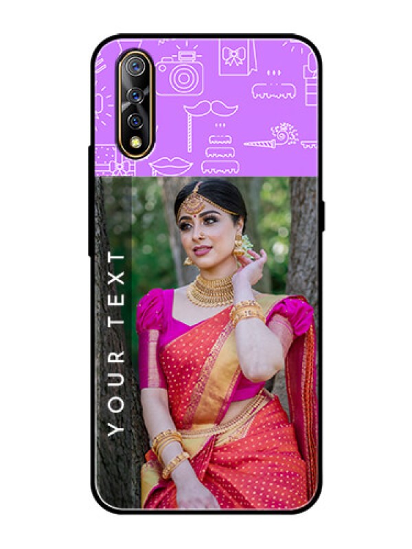 Custom Vivo Z1x Custom Glass Mobile Case  - Birthday Icons Design