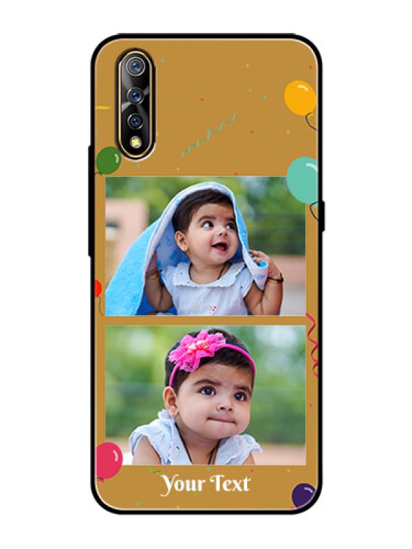 Custom Vivo Z1x Personalized Glass Phone Case  - Image Holder with Birthday Celebrations Design