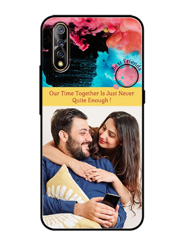 Custom Vivo Z1x Custom Glass Mobile Case  - Quote with Acrylic Painting Design