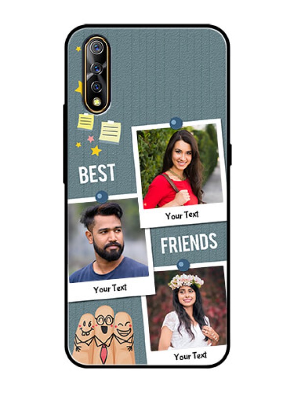 Custom Vivo Z1x Personalized Glass Phone Case  - Sticky Frames and Friendship Design