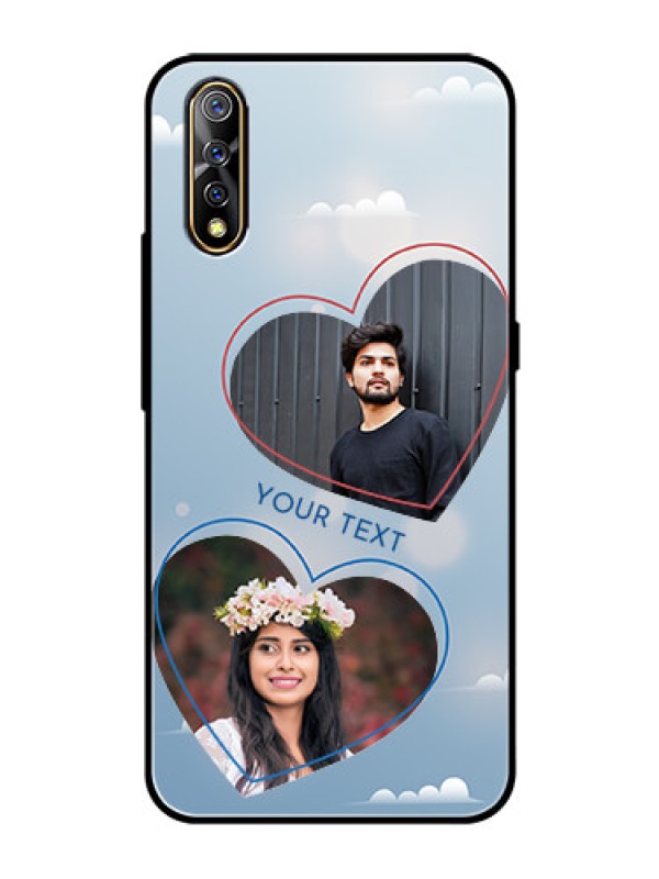 Custom Vivo Z1x Custom Glass Mobile Case  - Blue Color Couple Design 