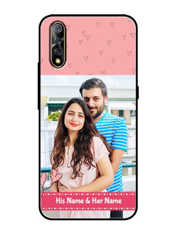Custom Vivo Z1x Personalized Glass Phone Case  - Love Design Peach Color