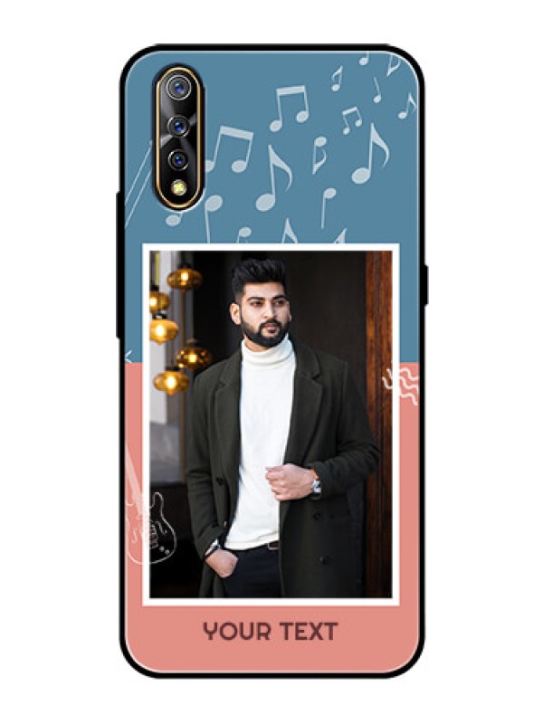 Custom Vivo Z1x Photo Printing on Glass Case  - with Color Musical Note Design