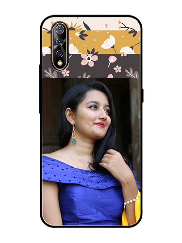 Custom Vivo Z1x Custom Glass Phone Case  - Stylish Floral Design