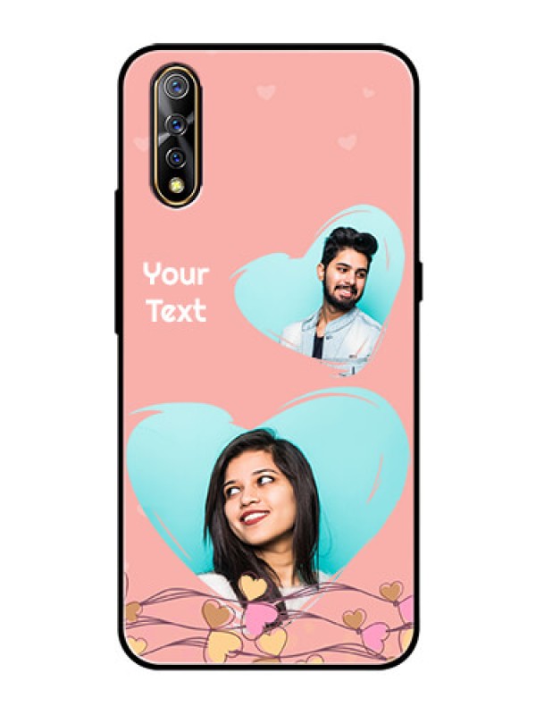 Custom Vivo Z1x Custom Glass Mobile Case  - Love Doodle Design