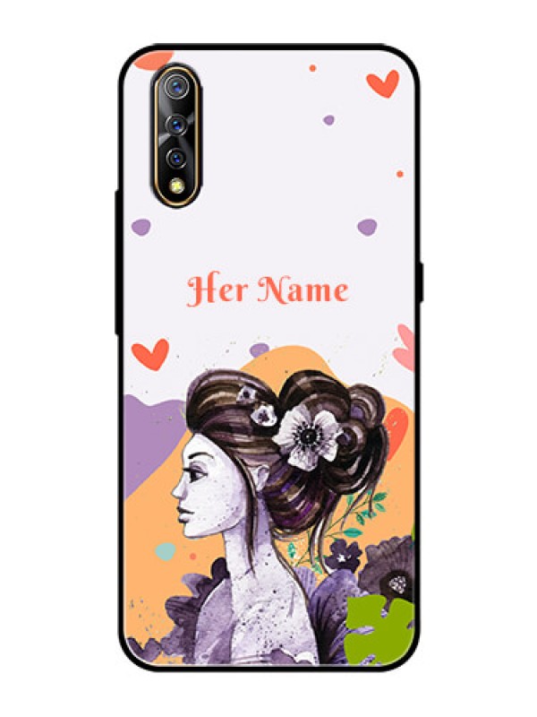 Custom Vivo Z1X Personalized Glass Phone Case - Woman And Nature Design
