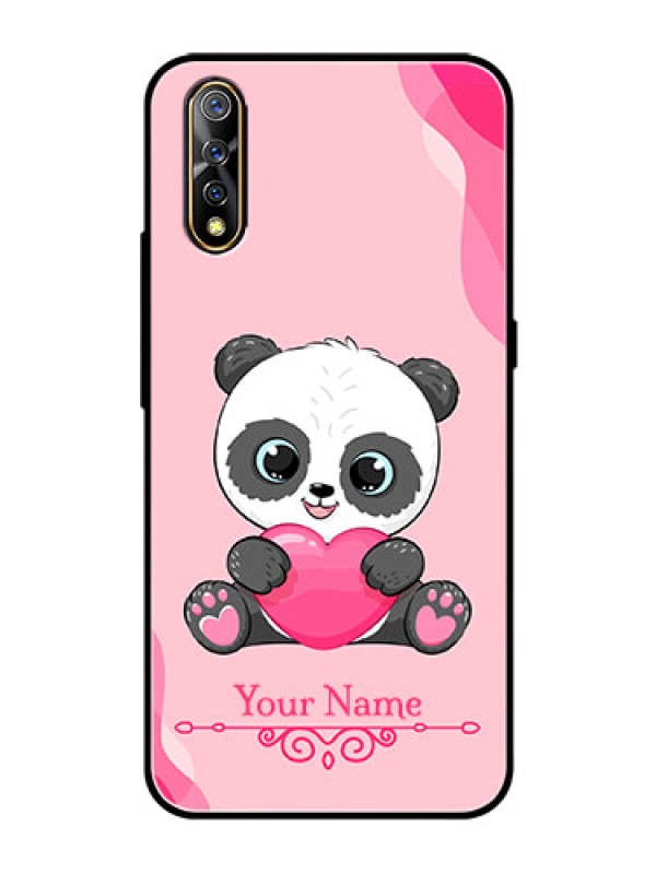 Custom Vivo Z1X Custom Glass Mobile Case - Cute Panda Design