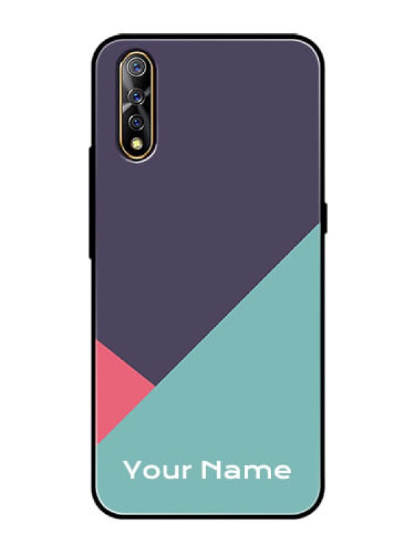 Custom Vivo Z1X Custom Glass Mobile Case - Tri Color abstract Design