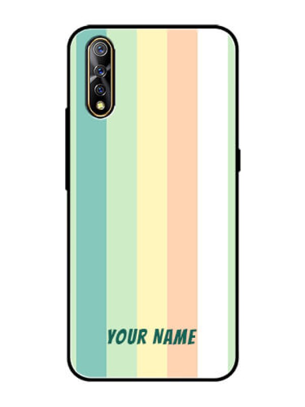 Custom Vivo Z1X Photo Printing on Glass Case - Multi-colour Stripes Design