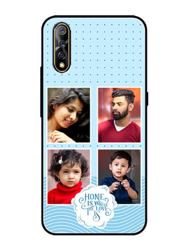 Custom Vivo Z1X Custom Glass Phone Case - Cute love quote with 4 pic upload Design