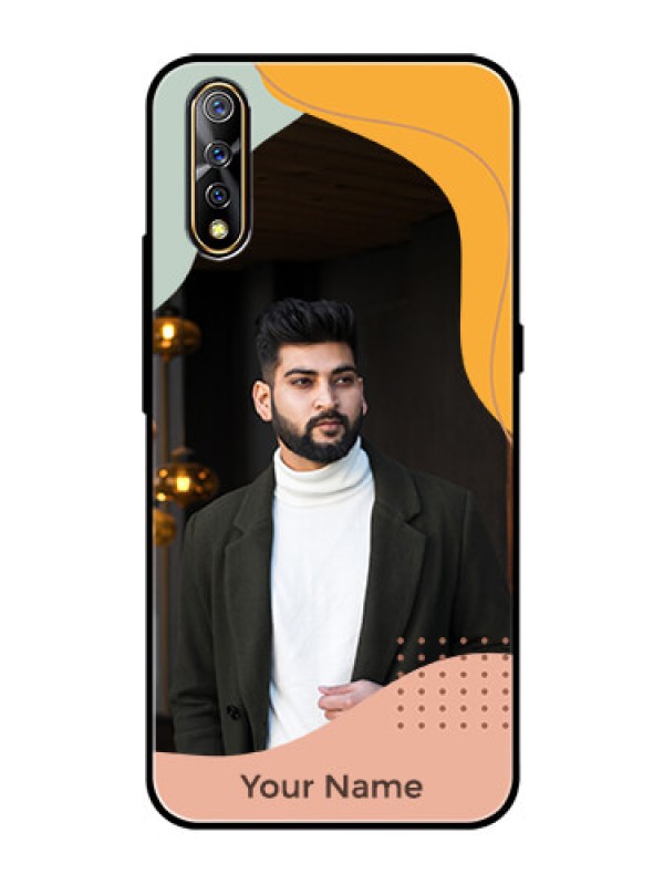 Custom Vivo Z1X Personalized Glass Phone Case - Tri-coloured overlay design