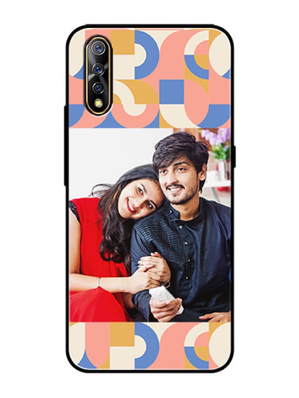 Custom Vivo Z1X Photo Printing on Glass Case - Semi-circle Maze Pattern Design