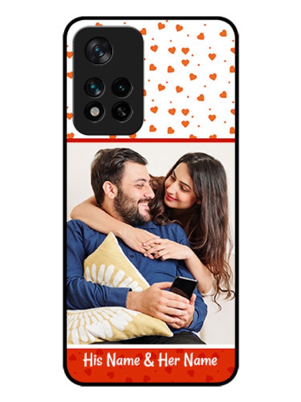 Custom Xiaomi 11I 5G Custom Glass Phone Case - Orange Love Symbol Design