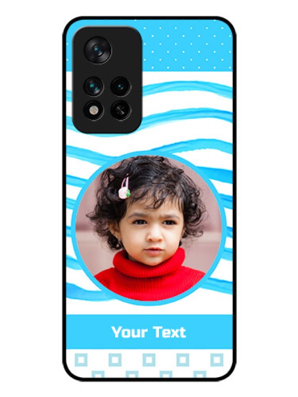 Custom Xiaomi 11I 5G Custom Glass Phone Case - Simple Blue Case Design