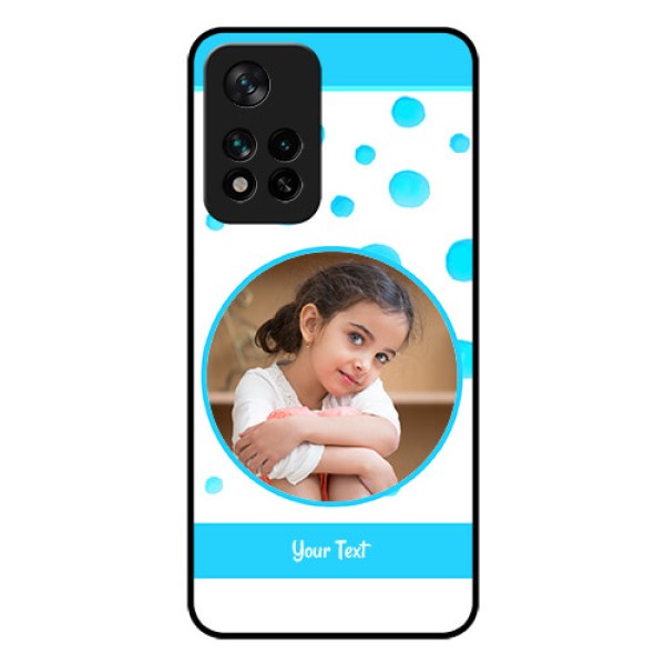 Xiaomi 11I 5G Photo Printing on Glass Case - Blue Bubbles Pattern Design Xiaomi 11I 5G Photo Printing on Glass Case - Blue Bubbles Pattern Design