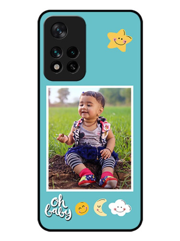 Custom Xiaomi 11I 5G Personalized Glass Phone Case - Smiley Kids Stars Design