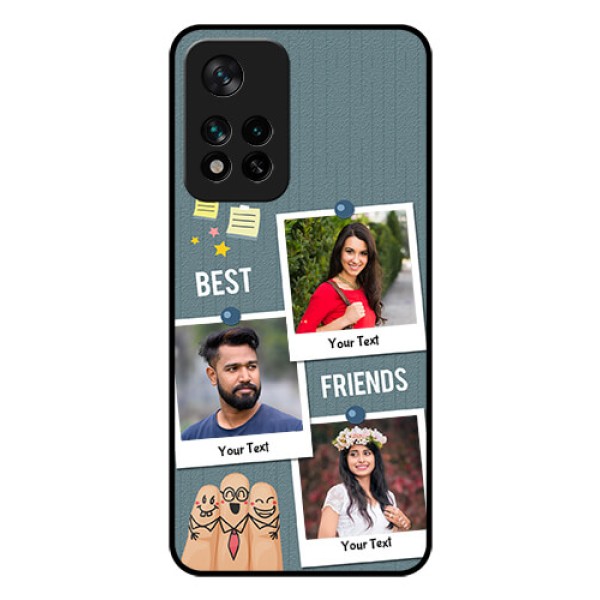Xiaomi 11I 5G Personalized Glass Phone Case - Sticky Frames and Friendship Design Xiaomi 11I 5G Personalized Glass Phone Case - Sticky Frames and Friendship Design