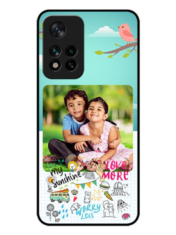 Custom Xiaomi 11I 5G Photo Printing on Glass Case - Doodle love Design