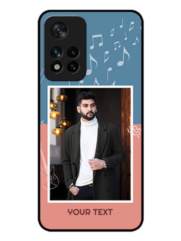 Custom Xiaomi 11I 5G Photo Printing on Glass Case - with Color Musical Note Design
